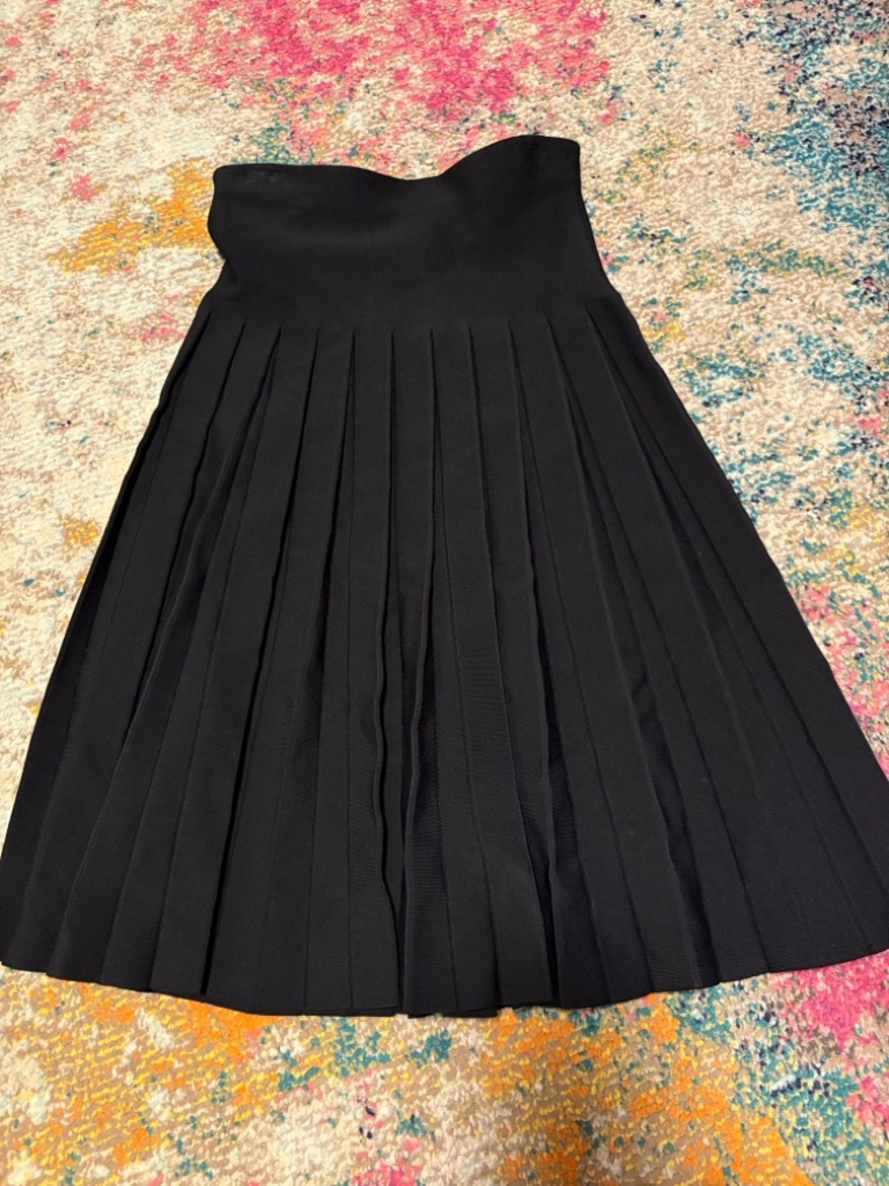 Aleeza Paris Elegant Black Wonder Pleated-Waist Skirt - Picture 3 of 5